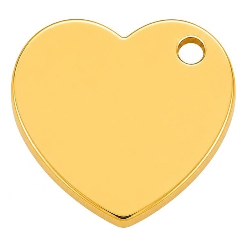 2 Breloques Coeur en Acier Inoxydable Doré 10x9mm