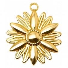 Breloque Fleur en Acier Inoxydable Doré 25x22mm pour la Création de Bijoux Fantaisie - DIY