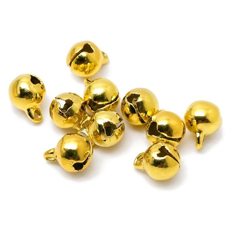 10 Breloques Grelot Clochette Doré 6mm