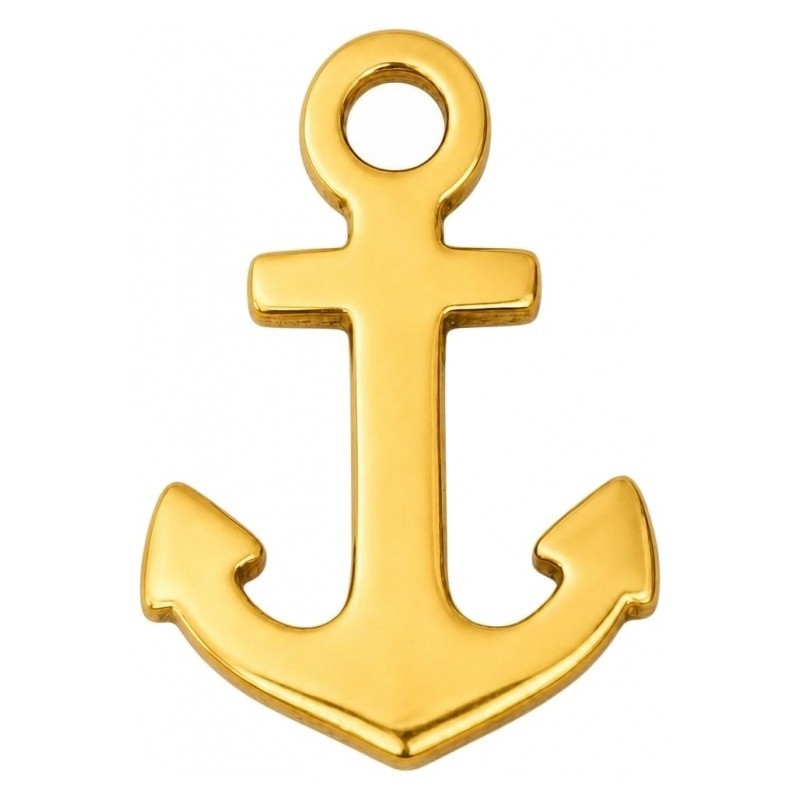 Breloque Ancre Marine en Acier Inoxydable Doré 9x6mm