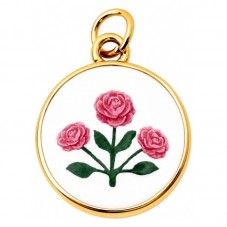 Breloque Fleurs 3D en Émail Métal Doré 17x15mm pour la Création de Bijoux Fantaisie - DIY