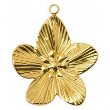 Breloque Fleur en Acier Inoxydable Doré 23x19mm pour la Création de Bijoux Fantaisie - DIY