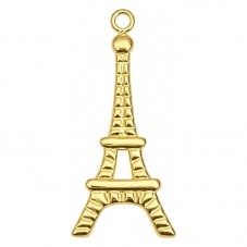 Breloque Tour Eiffel en Acier Inoxydable Doré 22x10mm pour la Création de Bijoux Fantaisie - DIY
