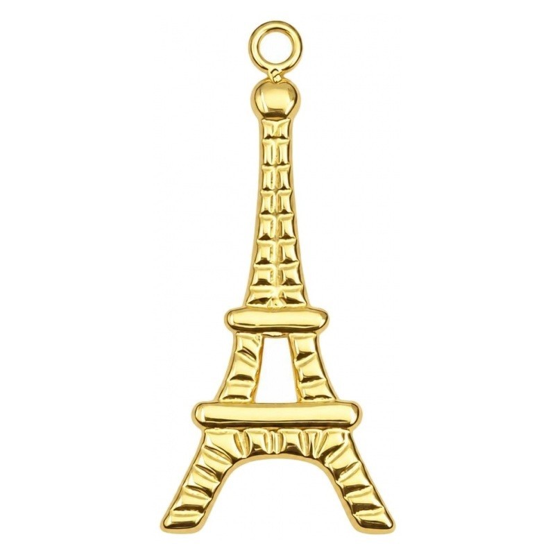 Breloque Tour Eiffel en Acier Inoxydable Doré 22x10mm