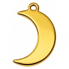 Breloque Lune en Acier Inoxydable Doré 12x9mm pour la Création de Bijoux Fantaisie - DIY