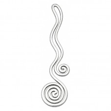 Breloque Spirale Océan en Acier Inoxydable Argenté 37x8mm pour la Création de Bijoux Fantaisie - DIY