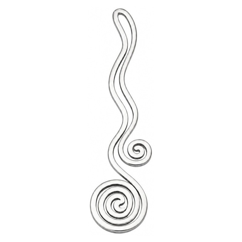 Breloque Spirale Océan en Acier Inoxydable Argenté 37x8mm