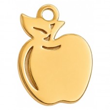 Breloque Pomme en Acier Inoxydable Doré 12x9mm pour la Création de Bijoux Fantaisie - DIY