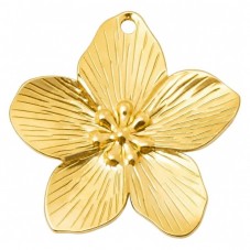 Breloque Fleur en Acier Inoxydable Doré 26x25mm pour la Création de Bijoux Fantaisie - DIY