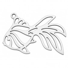 Breloque Poisson en Acier Inoxydable Argenté 23x14mm pour la Création de Bijoux Fantaisie - DIY