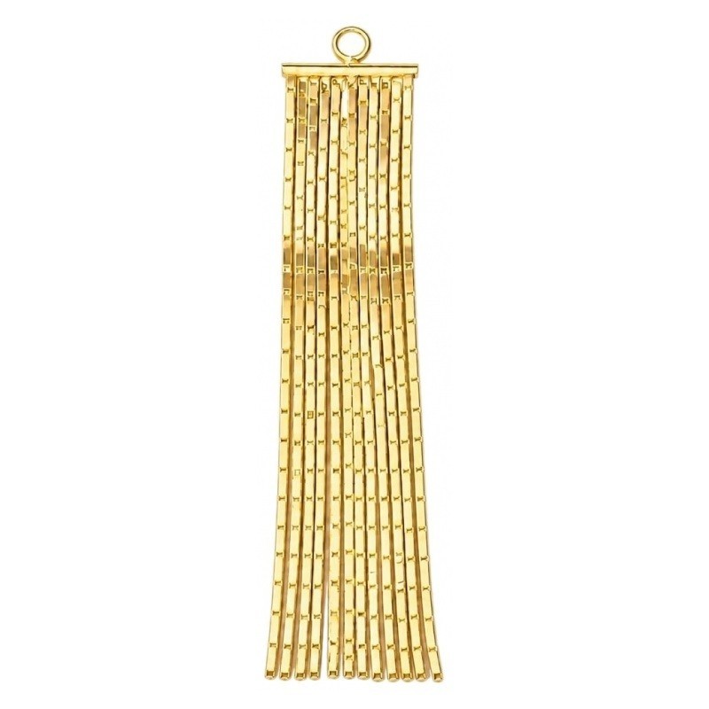 Breloque Frange Dorée Plaqué Or 24k 49x10mm