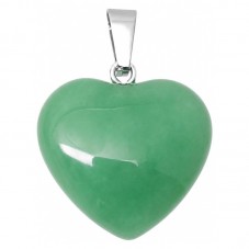 Pendentif Coeur Pierre Naturelle Jade Vert 20mm pour la Création de Bijoux Fantaisie - DIY