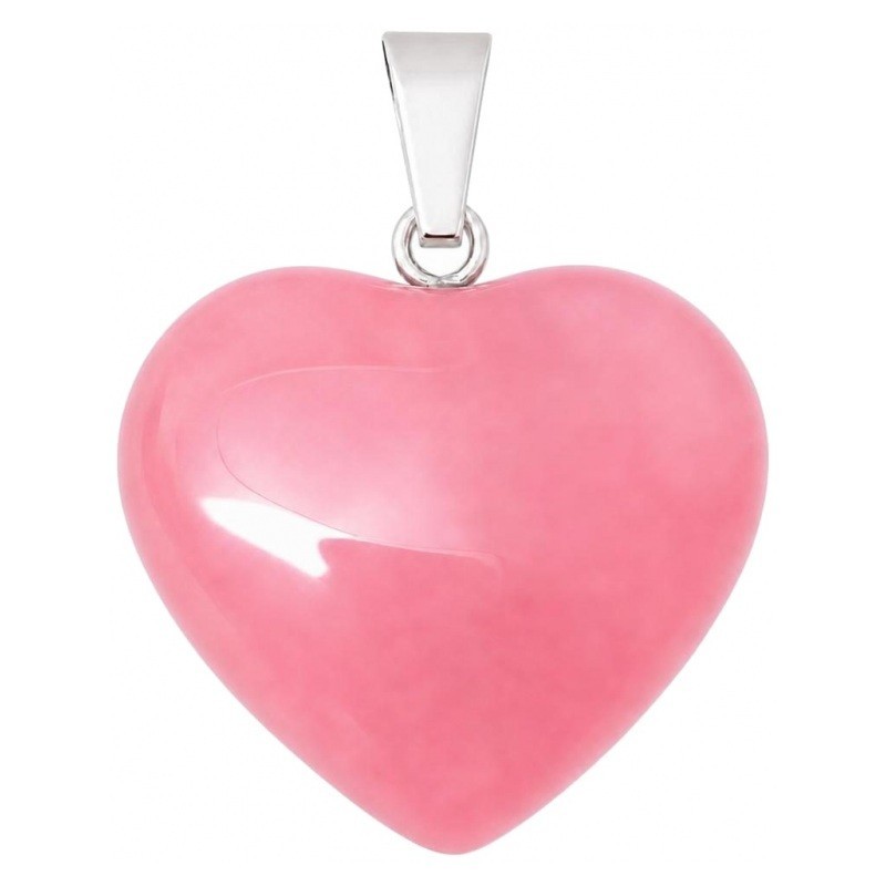 Pendentif Coeur Pierre Naturelle Quartz Rose 20mm
