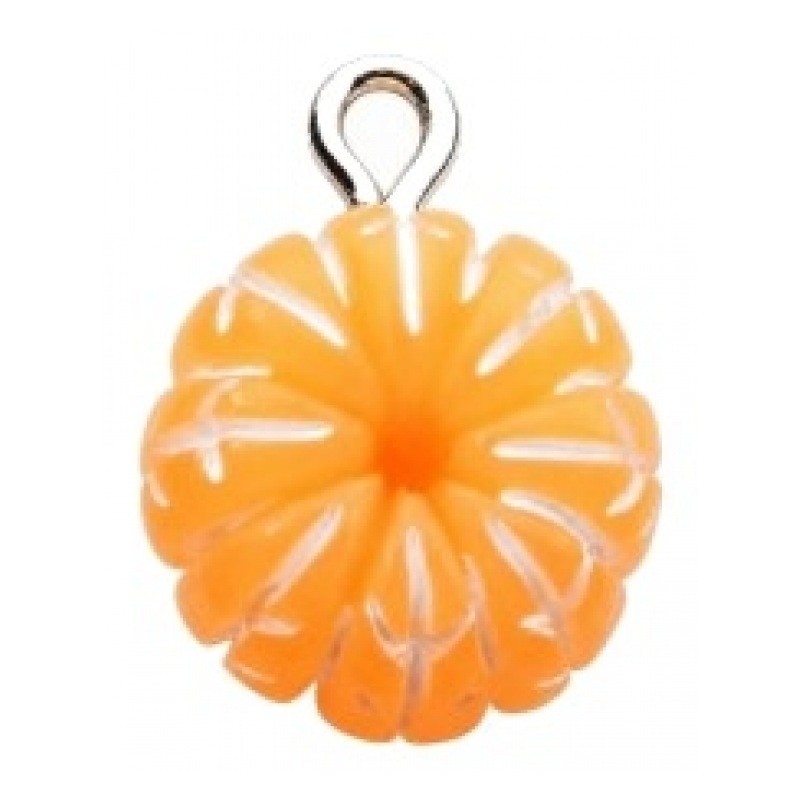 Breloque Clémentine Fruit en Résine 14x11mm