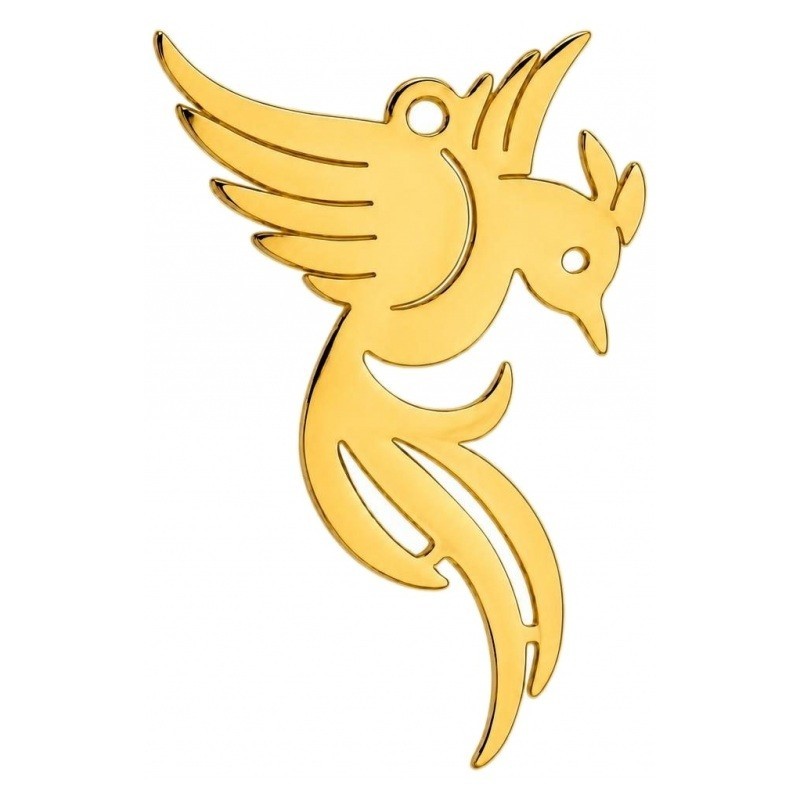 Breloque Phoenix en Acier Inoxydable Doré 28x18mm
