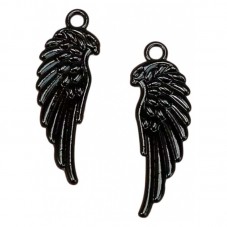 Breloque Aile Ange Oiseau Noir Gothique 33x11mm pour la Création de Bijoux Fantaisie - DIY