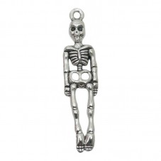 4 Breloques Squelette Gothique Halloween 40x10mm pour la Création de Bijoux Fantaisie - DIY