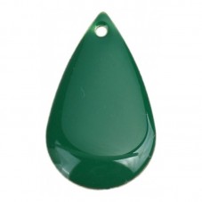2 Breloques Goutte en Émail Vert Métal Doré 21x13mm pour la Création de Bijoux Fantaisie - DIY