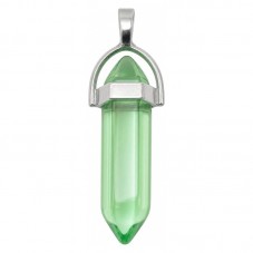 Pendentif en Verre Teinté Vert 4cm pour la Création de Bijoux Fantaisie - DIY