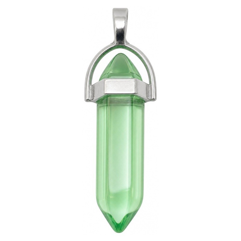 Pendentif en Verre Teinté Vert 4cm