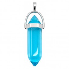 Pendentif en Verre Teinté Bleu Ciel 4cm pour la Création de Bijoux Fantaisie - DIY
