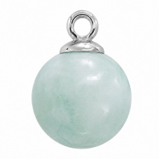 2 Breloques Pendentif en Pierre Naturelle Amazonite 6mm pour la Création de Bijoux Fantaisie - DIY