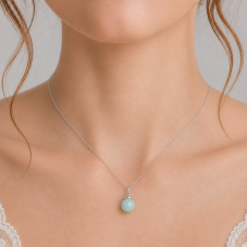 2 Breloques Pendentif en Pierre Naturelle Amazonite 6mm
