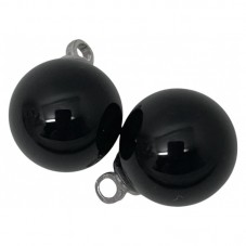 2 Breloques Pendentif en Pierre Naturelle Agate Onyx Noir 10mm pour la Création de Bijoux Fantaisie - DIY