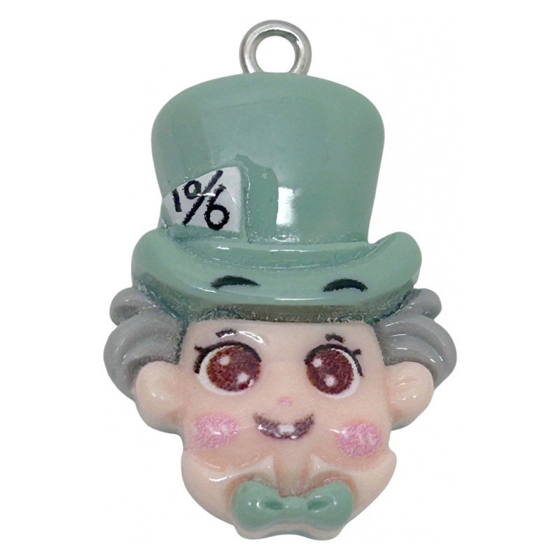 Breloque Chapelier Alice au Pays des Merveilles en Résine 28x19mm