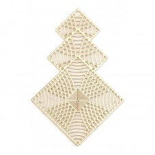 2 Breloques Pendentif Doré Estampe Filigrane Ajouré 40x27mm pour la Création de Bijoux Fantaisie - DIY