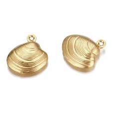 4 Breloques Coquillage en Métal Doré 14x13mm pour la Création de Bijoux Fantaisie - DIY