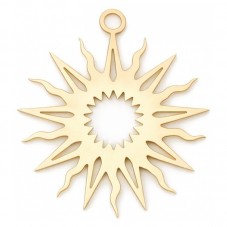 2 Breloques Soleil en Acier Inoxydable Doré 16x15mm pour la Création de Bijoux Fantaisie - DIY