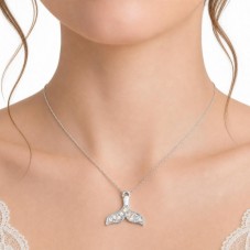 2 Breloques Queue de Sirène Argenté avec Strass 20x19mm
