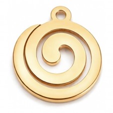 Breloque Spirale en Acier Inoxydable Doré 11x10mm pour la Création de Bijoux Fantaisie - DIY
