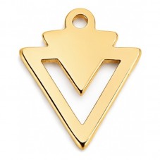 Breloque Triangle en Acier Inoxydable Doré 11x10mm pour la Création de Bijoux Fantaisie - DIY
