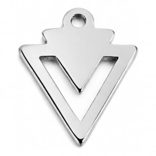 Breloque Triangle en Acier Inoxydable Argenté 11x10mm pour la Création de Bijoux Fantaisie - DIY