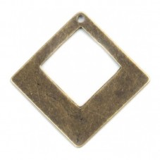 4 Breloques Pendentif Losange Bronze 30mm pour la Création de Bijoux Fantaisie - DIY