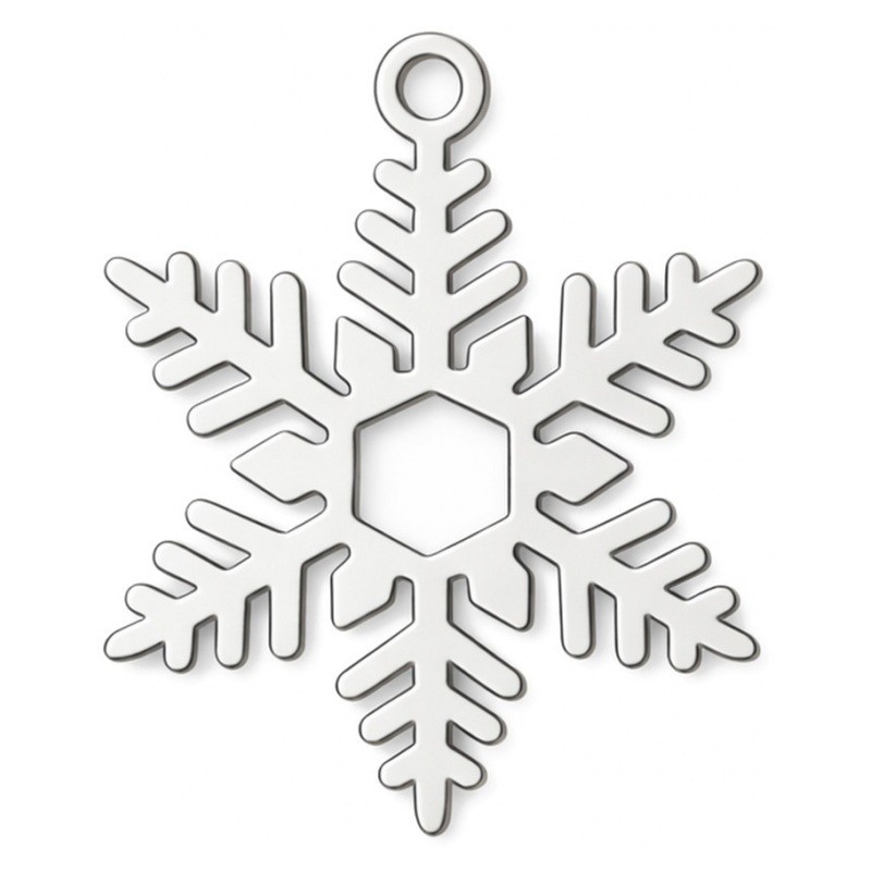 Breloque Flocon de Neige Noël en Acier Inoxydable Argenté 20x15mm