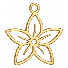 Breloque Fleur en Acier Inoxydable Doré 15x13mm pour la Création de Bijoux Fantaisie - DIY