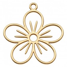 Breloque Fleur en Acier Inoxydable Doré 19x17mm pour la Création de Bijoux Fantaisie - DIY