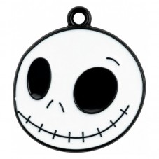 2 Breloques Jack en Émail Blanc Métal Noir Halloween 23x20mm pour la Création de Bijoux Fantaisie - DIY