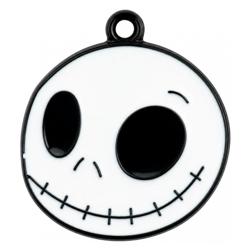 2 Breloques Jack en Émail Blanc Métal Noir Halloween 23x20mm