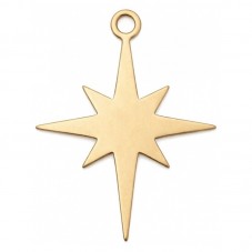 Breloque Étoile en Acier Inoxydable Doré 24x18mm pour la Création de Bijoux Fantaisie - DIY
