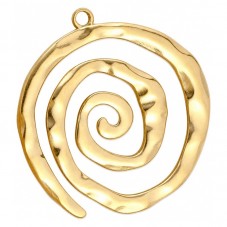 Breloque Pendentif Spirale en Métal Doré 42mm pour la Création de Bijoux Fantaisie - DIY