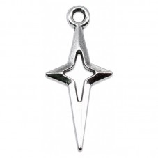 5 Breloques Étoile Noël Argenté 23x10mm pour la Création de Bijoux Fantaisie - DIY