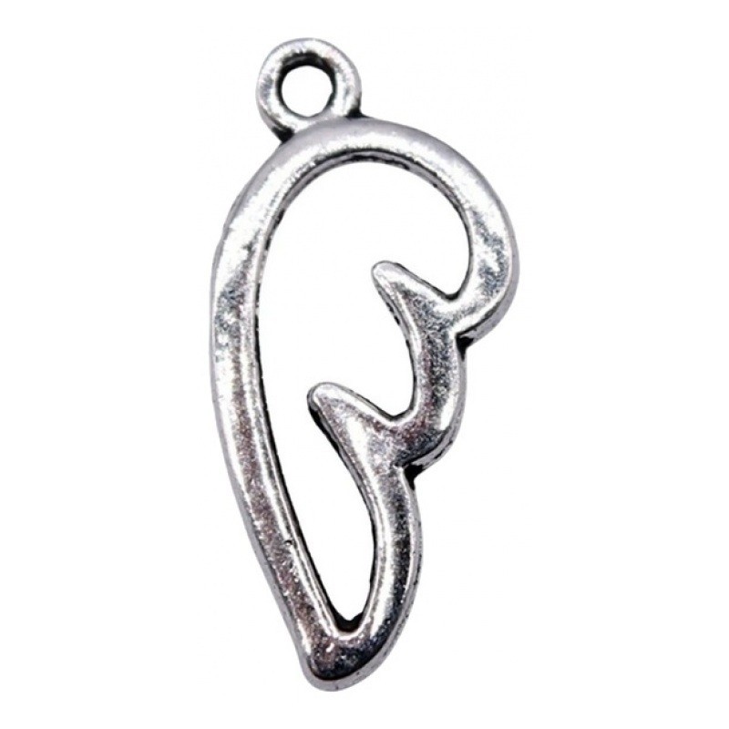 6 Breloques Aile d'Ange Noël Argenté 16x8mm