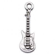 4 Breloques Guitare Électrique Musique 24x7mm pour la Création de Bijoux Fantaisie - DIY
