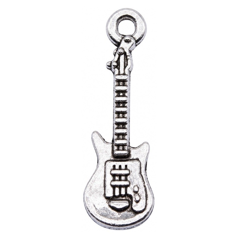 4 Breloques Guitare Électrique Musique 24x7mm
