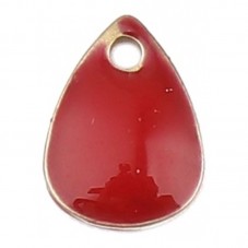 4 Breloques Goutte en Émail Rouge Métal Doré 7x5mm pour la Création de Bijoux Fantaisie - DIY