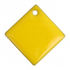 2 Breloques Losange en Émail Jaune Métal Doré 25mm pour la Création de Bijoux Fantaisie - DIY